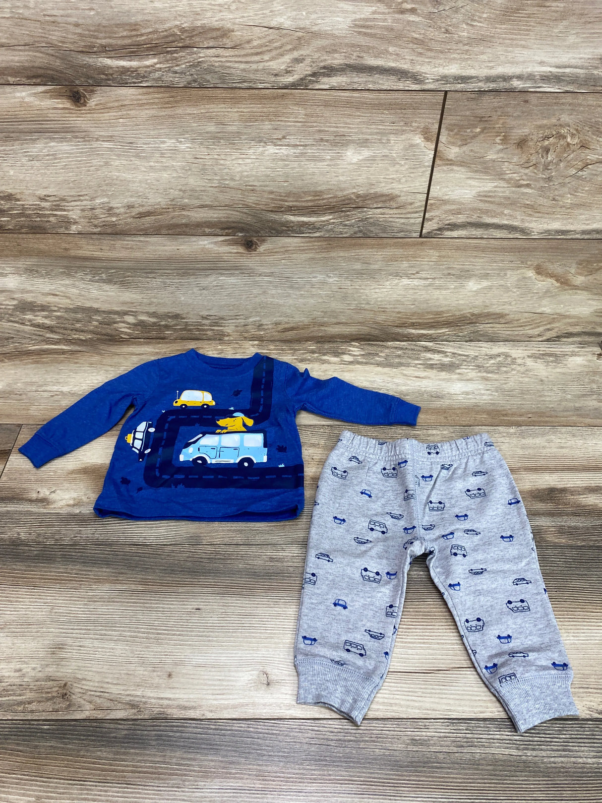 Carter's 2Pc Long Sleeve Shirt & Pants Blue Sz 6m