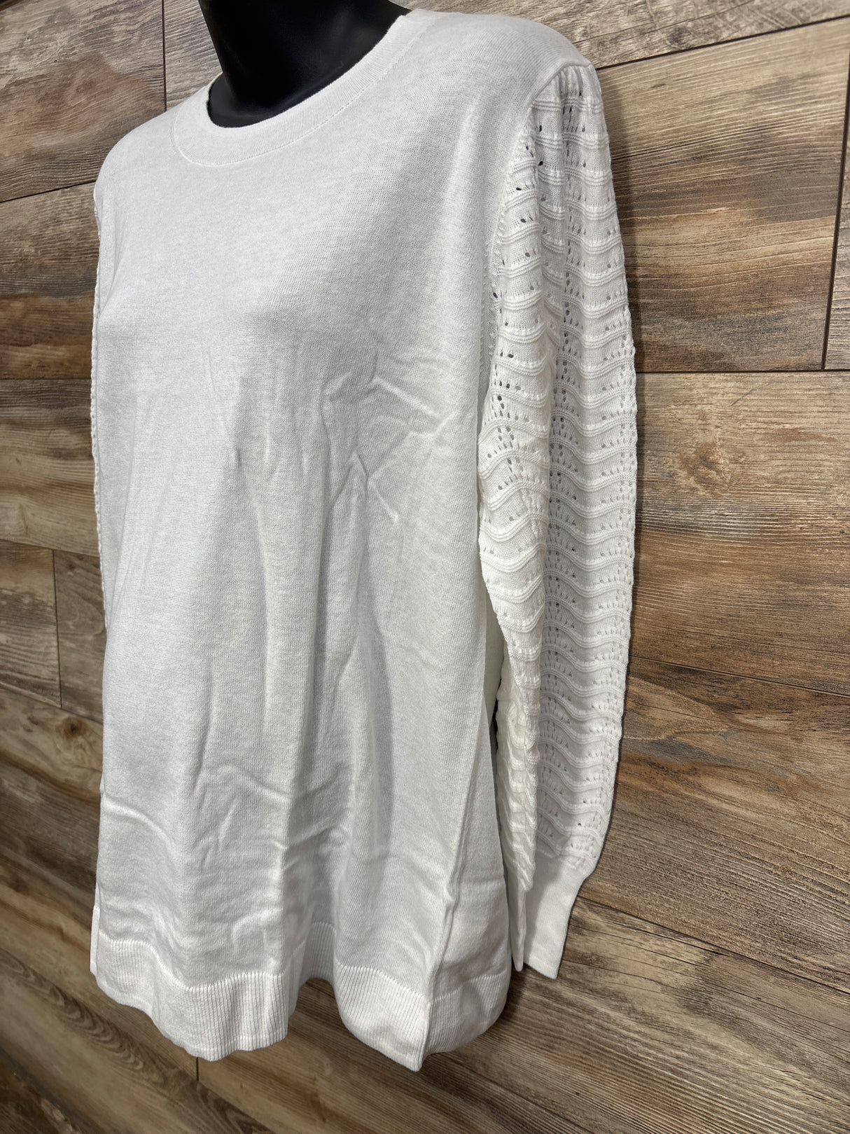 NWOT Gap Maternity Lightweight CashSoft Pointelle Sweater Off White sz Large