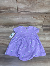 NEW Carter's Floral Bodysuit Dress Purple sz 12m