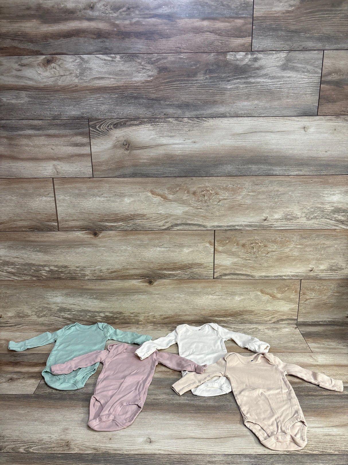 Small Story 4pk Long Sleeve Bodysuit Set Beige sz 0-3m