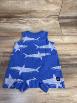 Tea Shark Print Shortie Romper Blue sz 0-3m