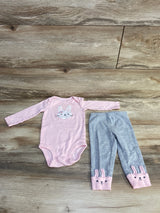 Carter's 2pc Bunny Bodysuit & Pants Pink sz 9m