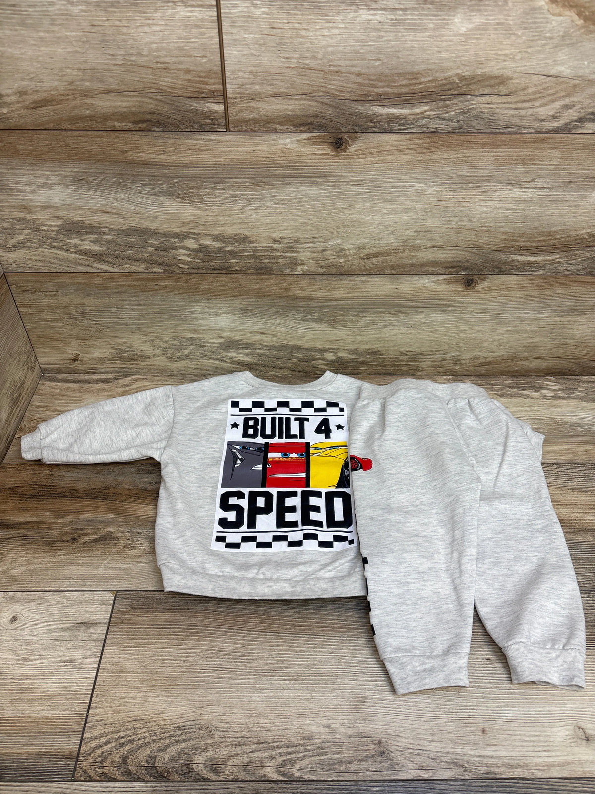 Disney Pixar Cars 2pc Pullover Sweatshirt & Pants Set Grey sz 2T
