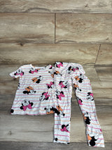 NEW Disney Junior Minnie 2pc Short Sleeve Viscose Snug Fit Pajama Set White sz 5T