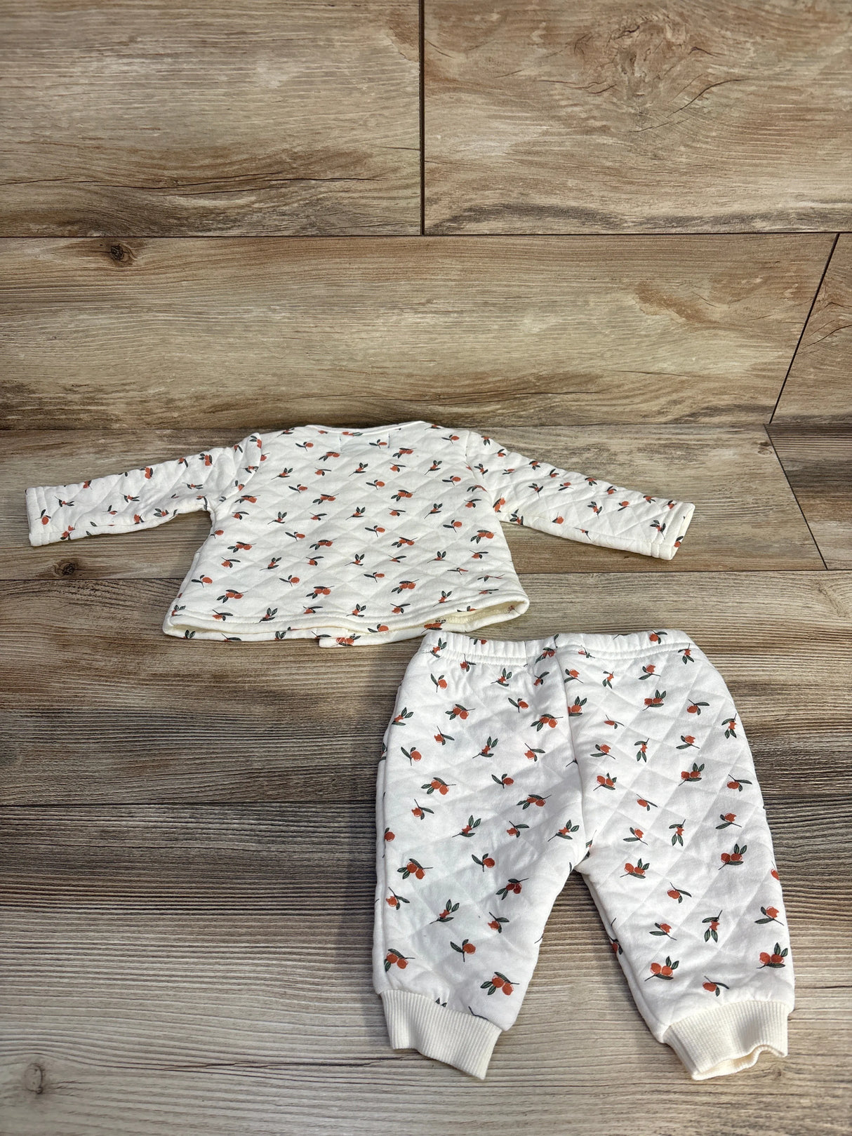 7 For All Mankind Textured Long Sleeve Top & Pants 2pc Set Cream sz 0-3m