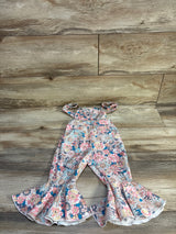 Shein Floral Bell Bottom Overalls Pink sz 12-18m