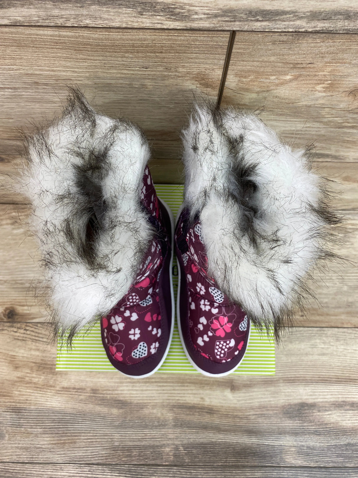 NEW Adorababy Girls Snow Boots Mid Calf Winter Fur Boots Purple Sz 12c