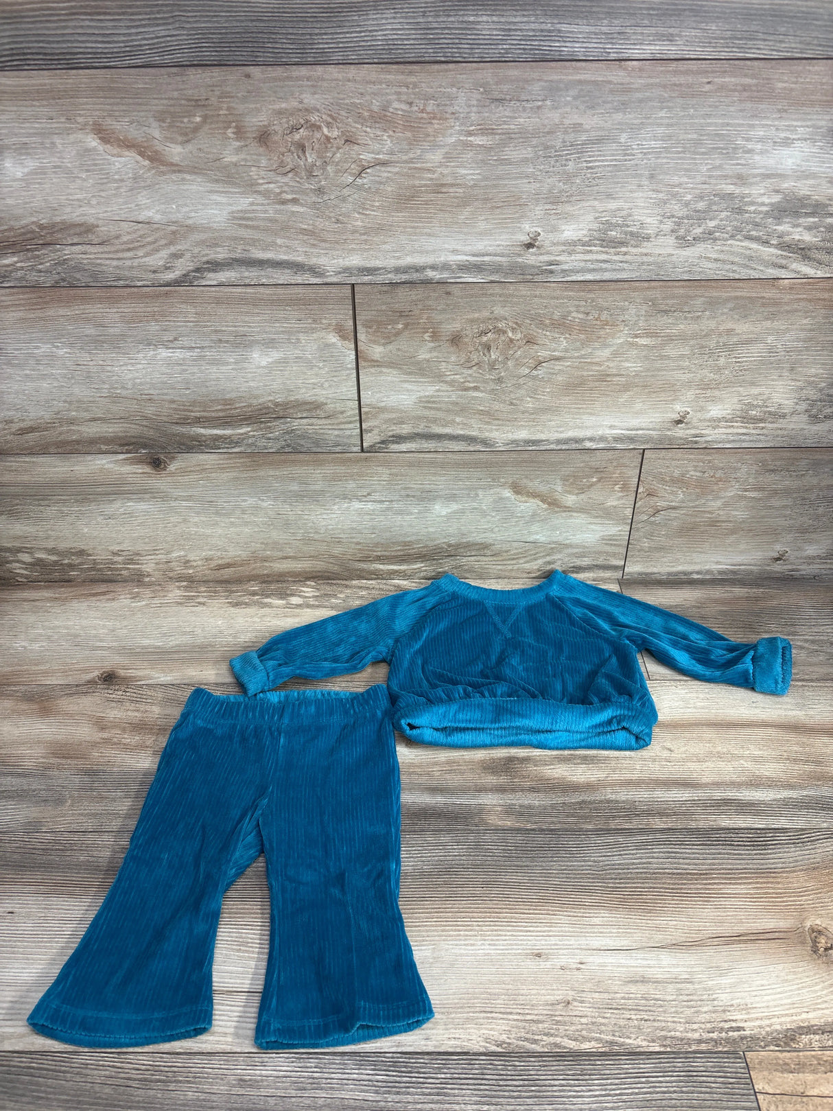 Cat & Jack 2pc Velour Ribbed Set Light Blue sz 12m
