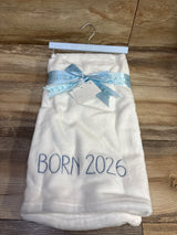 NEW Logan & Lilly Born 2026 Plush Blanket White