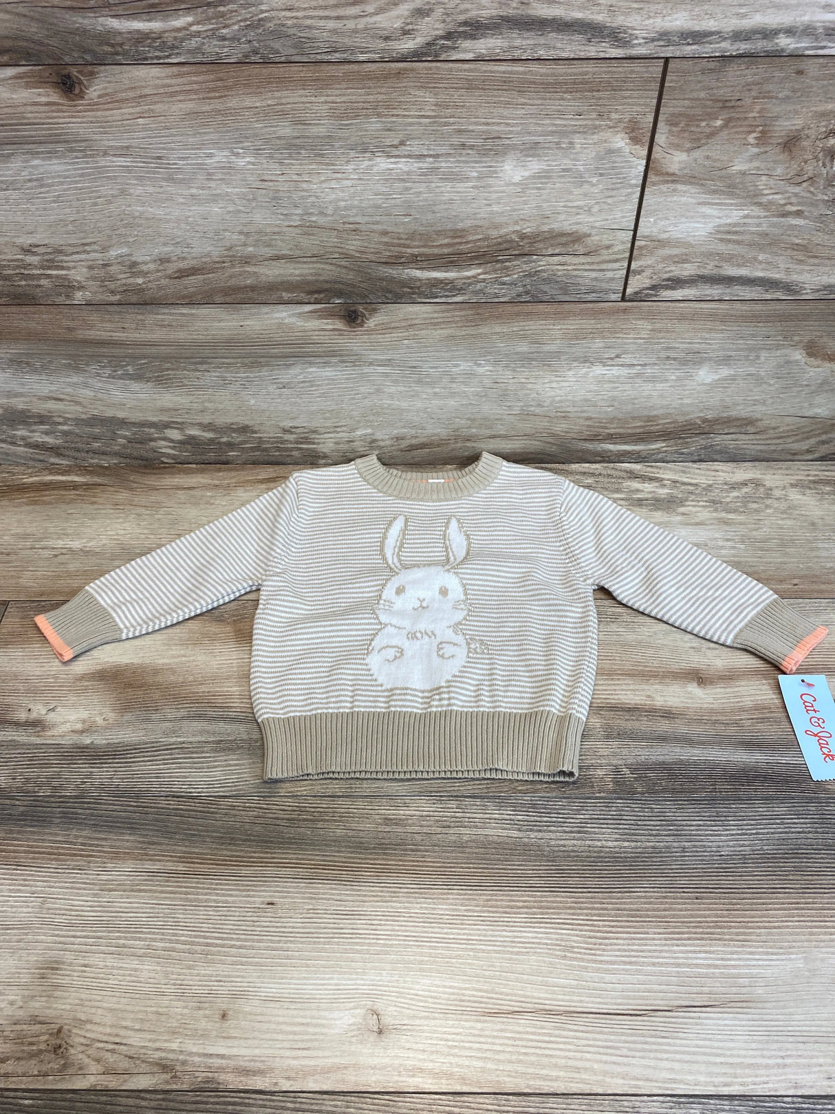 NEW Cat & Jack Striped Bunny Sweater Brown sz 18m