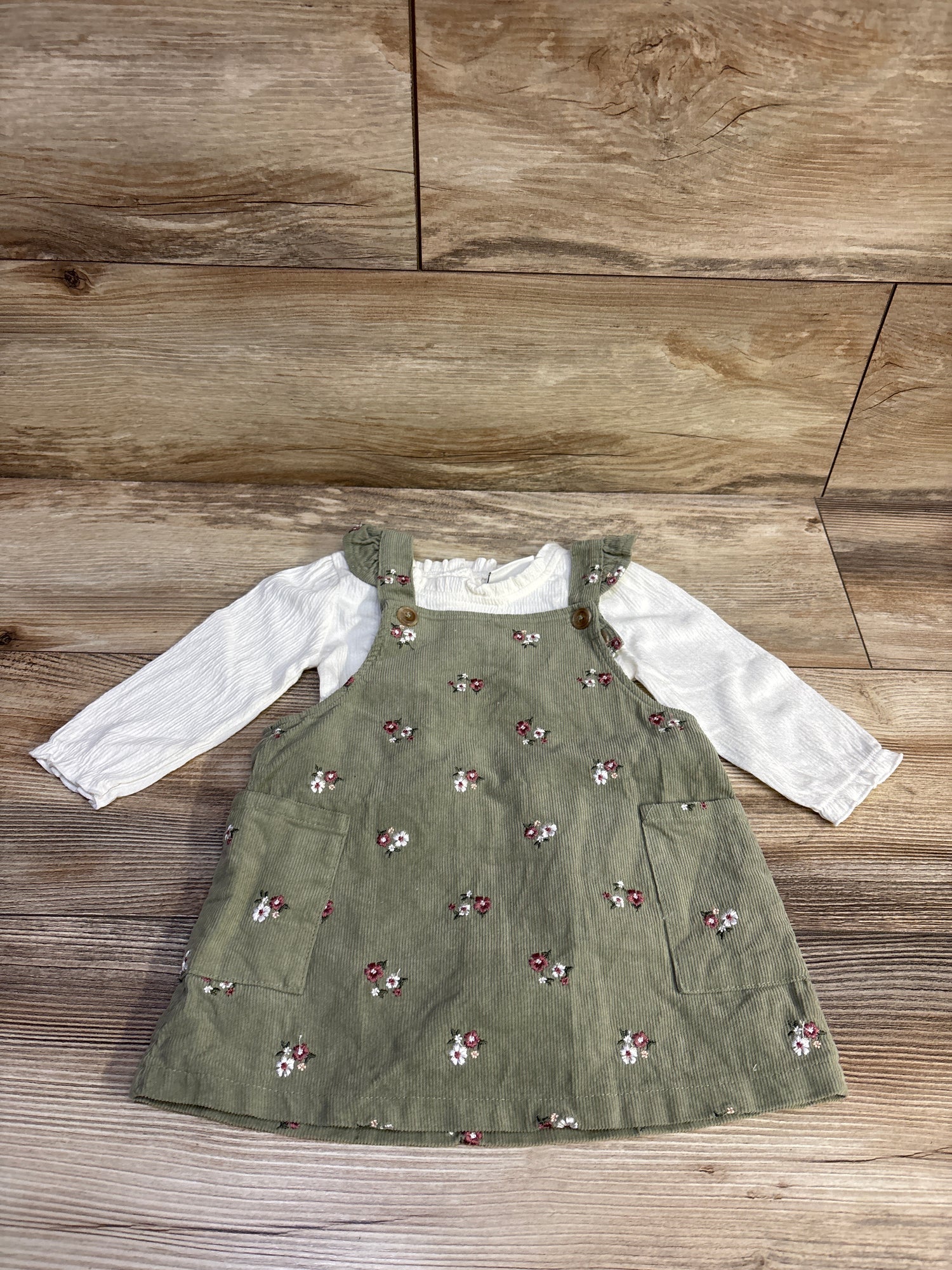 Nicole Miller 2pc Bodysuit & Embroidered Skirtall Set White sz 12m