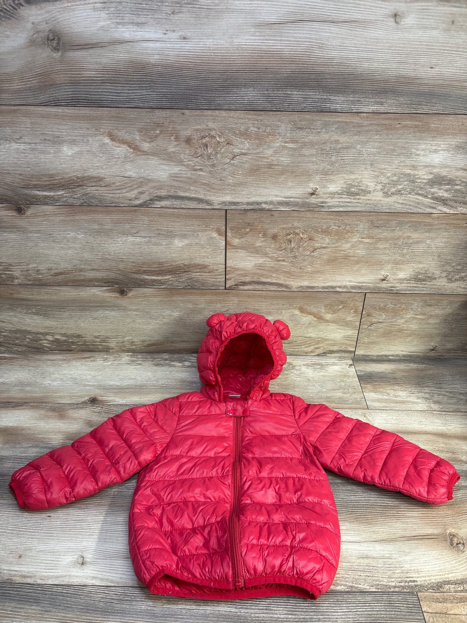 Hooded Puffer Jacket with Ears Red sz 3-4T