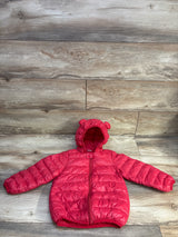 Hooded Puffer Jacket with Ears Red sz 3-4T