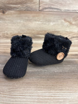 Faux Fur Cuff Baby Booties Black sz 2/3c