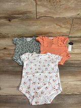 NEW Nicole Miller 3pk Floral Bodysuit Set Sage sz 6-9m