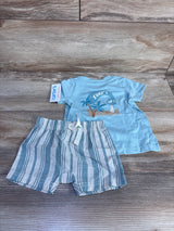 NEW Just One You 2pc Surf's Up Shirt & Shorts Set Blue sz 3m