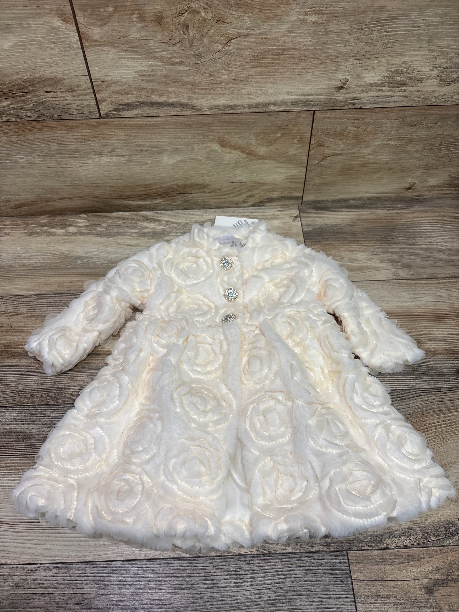 NEW Blueberi Boulevard Rosette Dress Coat Ivory sz 18m
