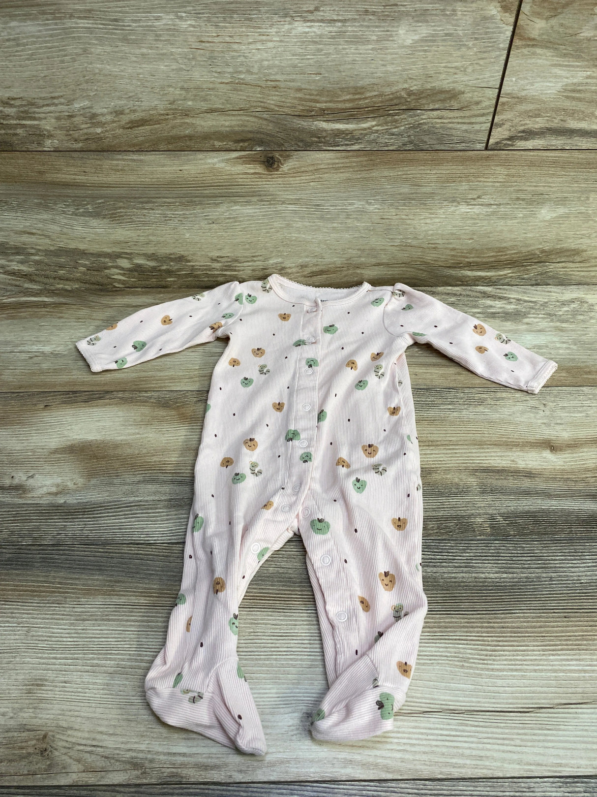 Carter's Ribbed Apple Sleeper Pink sz 6m
