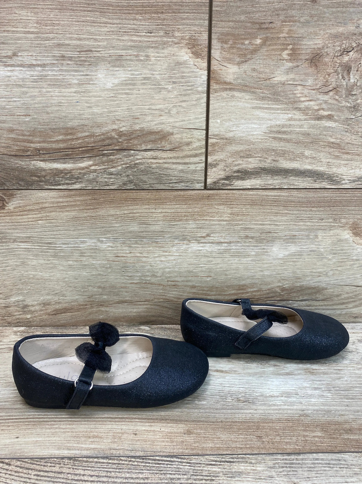 Zula Mary Jane Black Flats With Bow Sz 12c