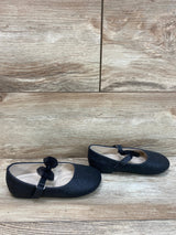 Zula Mary Jane Black Flats With Bow Sz 12c