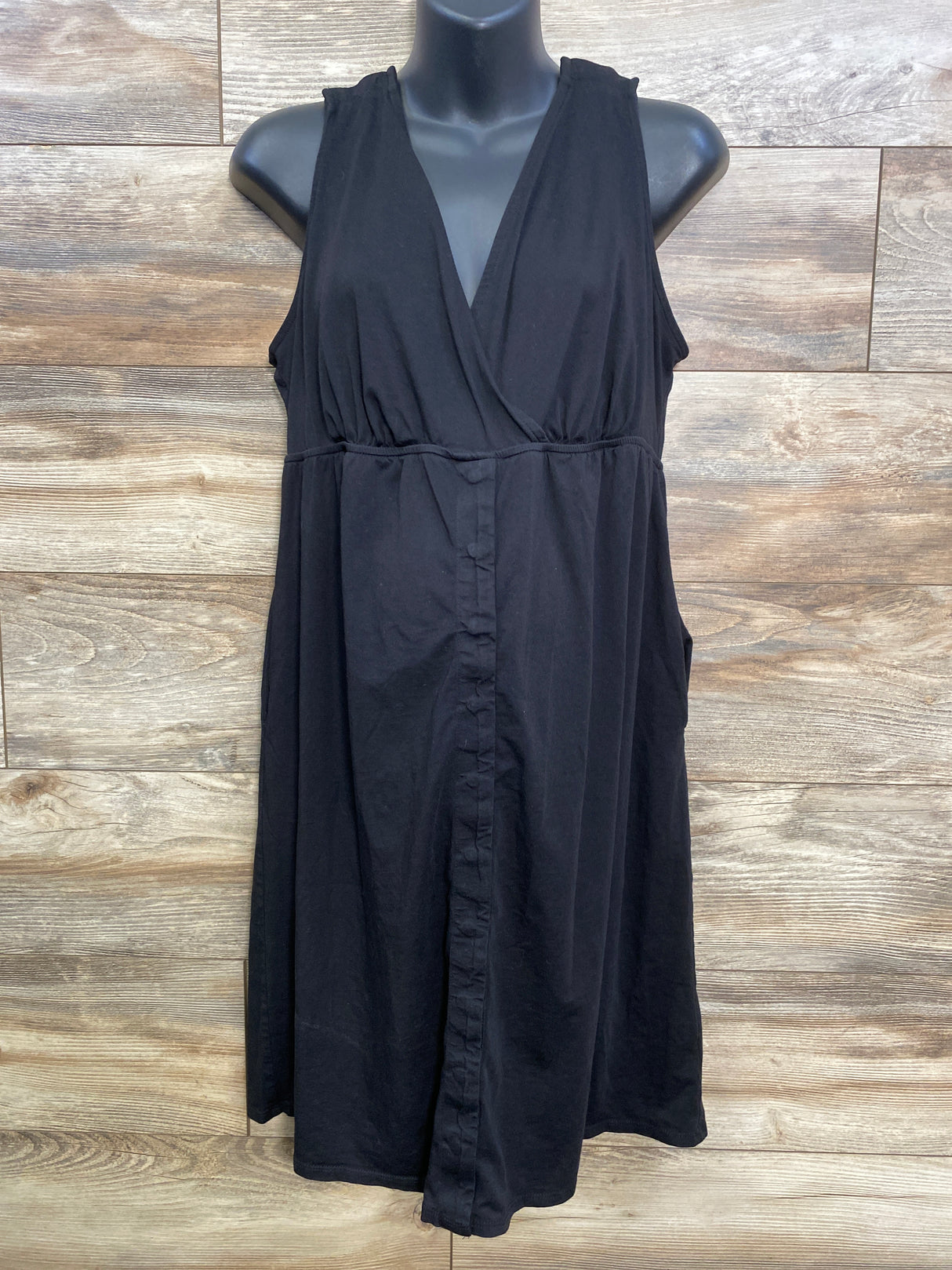 Motherhood Maternity 3 in 1 Labor Delivery and Nursing Gown Black sz Medium