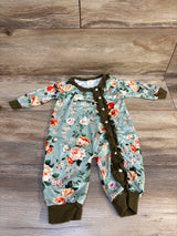 Floral Ruffled Coverall Sage sz 0-3m