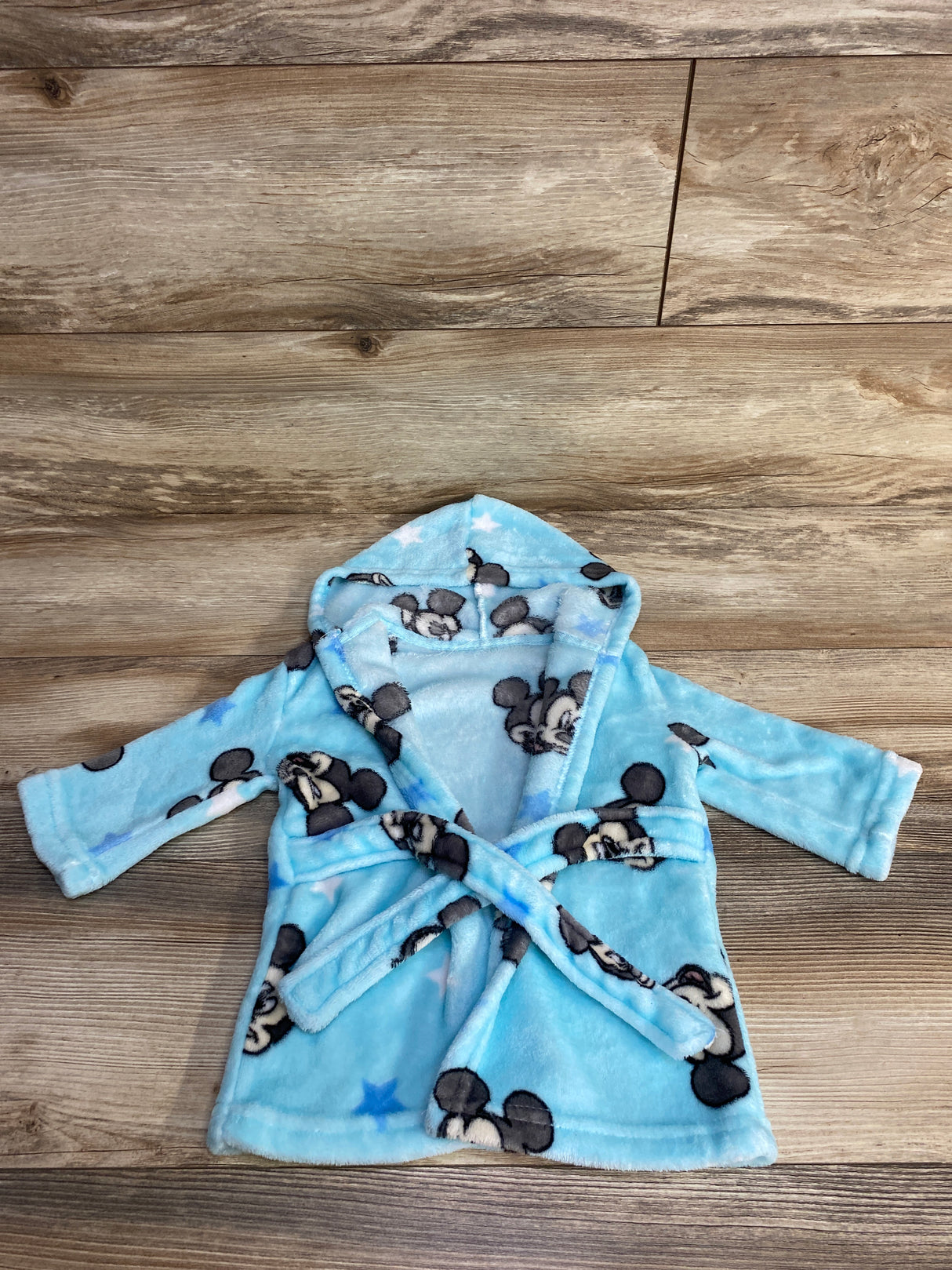 Disney Baby Mickey Mouse Hooded Robe Blue sz 0-12m