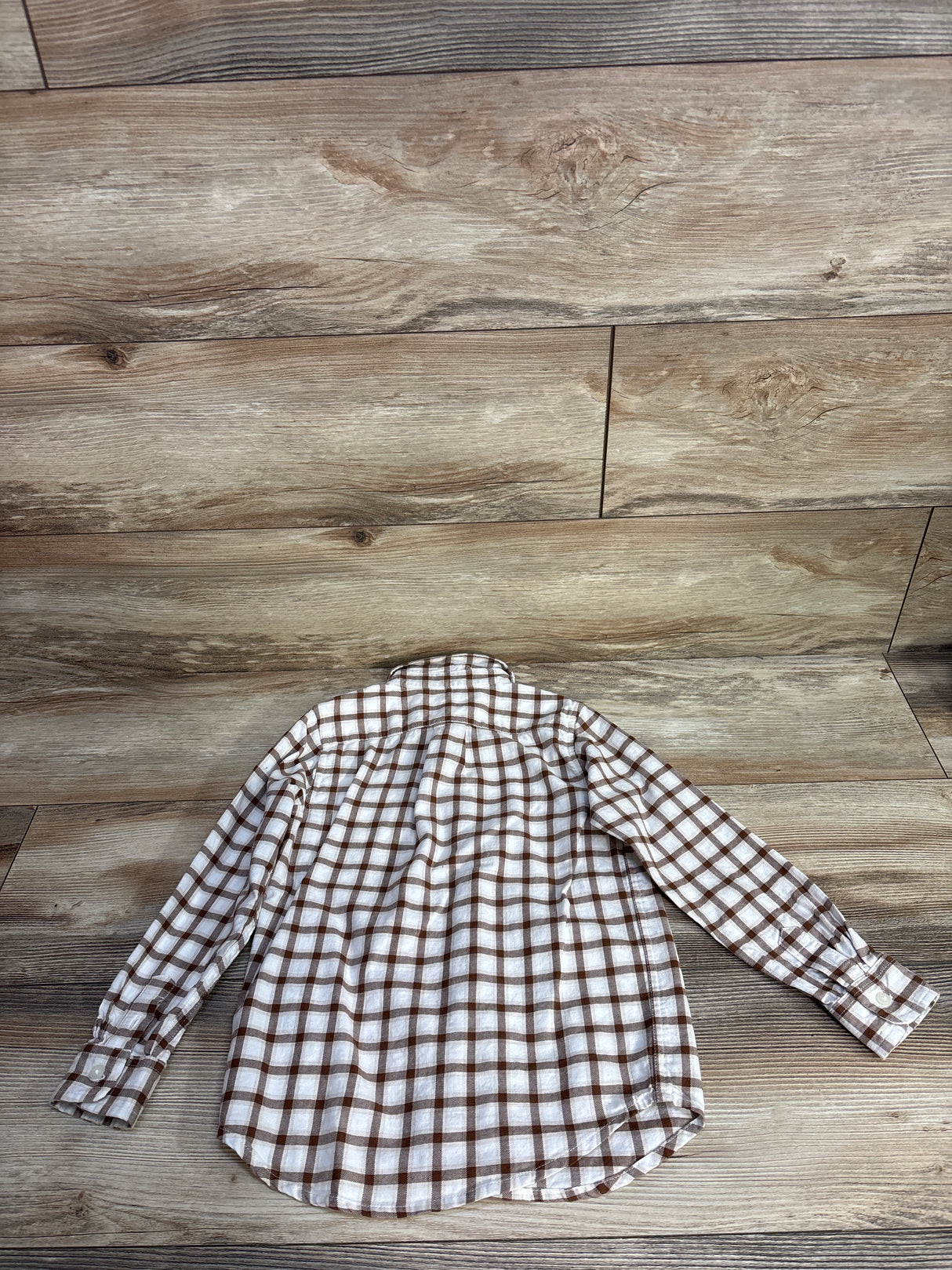 Janie & Jack Plaid Flannel Shirt Ivory sz 5