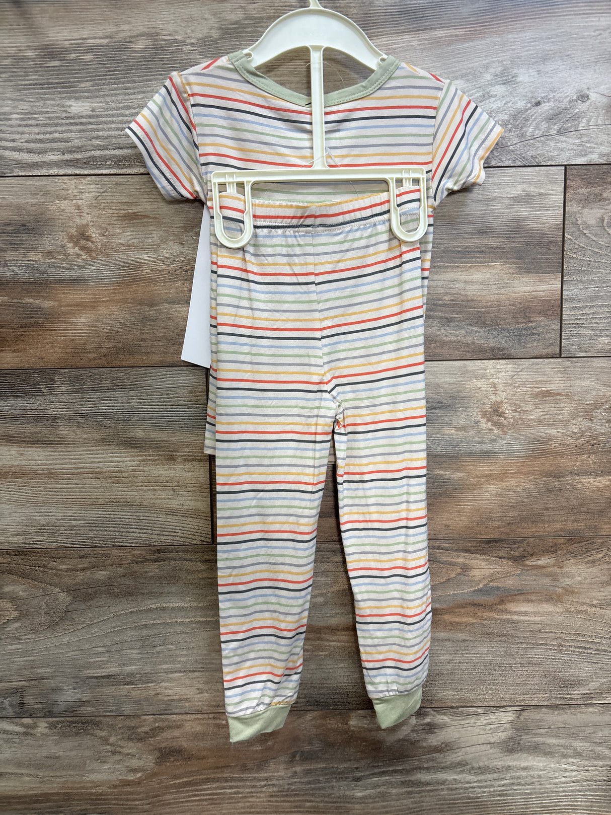 NEW Milkberry 2pc Striped Bamboo Pajama Set Ivory sz 3T