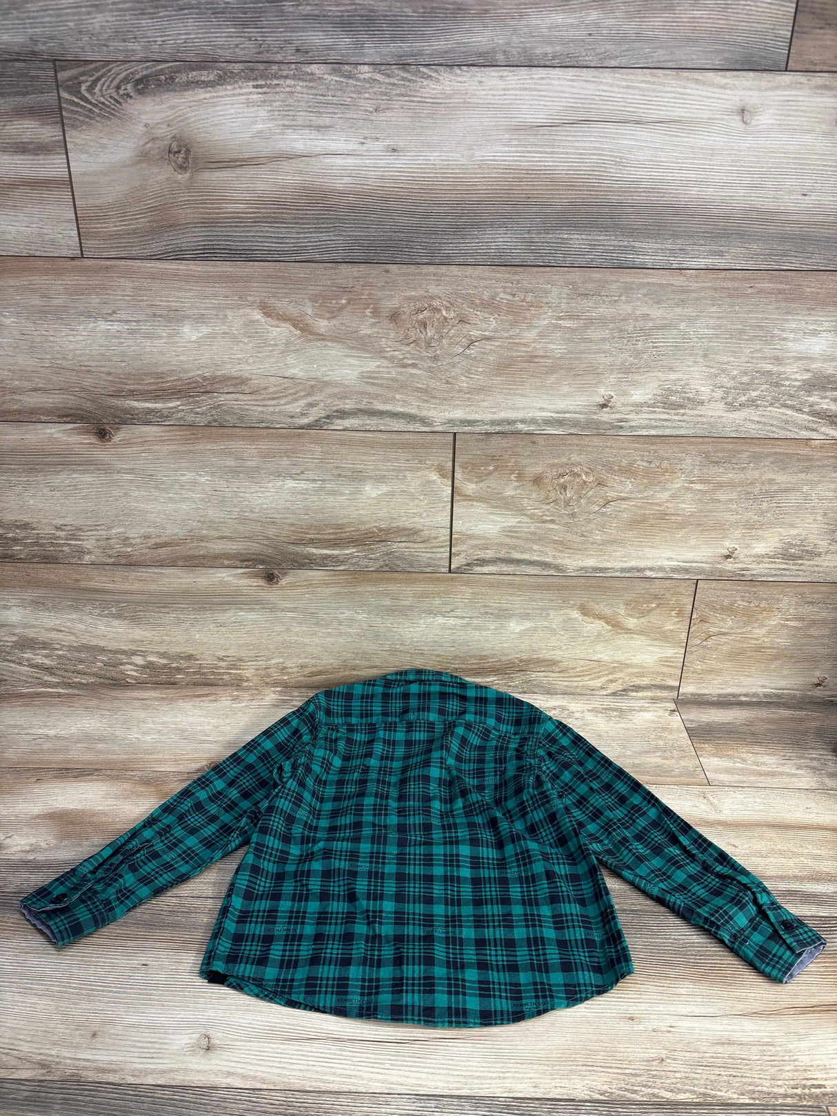Kenneth Cole Plaid Button Up Shirt Green sz 5T
