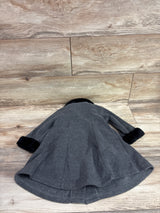 Youngsport Faux Fur Trim Fleece Dress Coat Grey sz18m