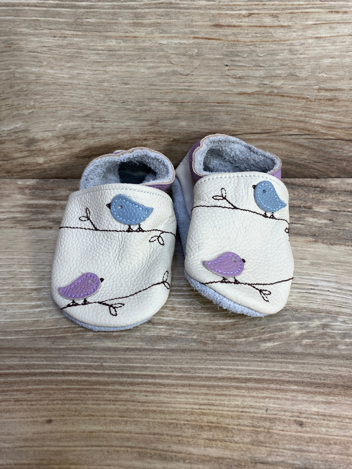 Yalion Leather Soft Sole Moccasin Shoes Beige sz 2/3c