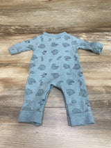 Rabbit + Bear Organic Henley Bear Print Coverall Blue sz 0-3m