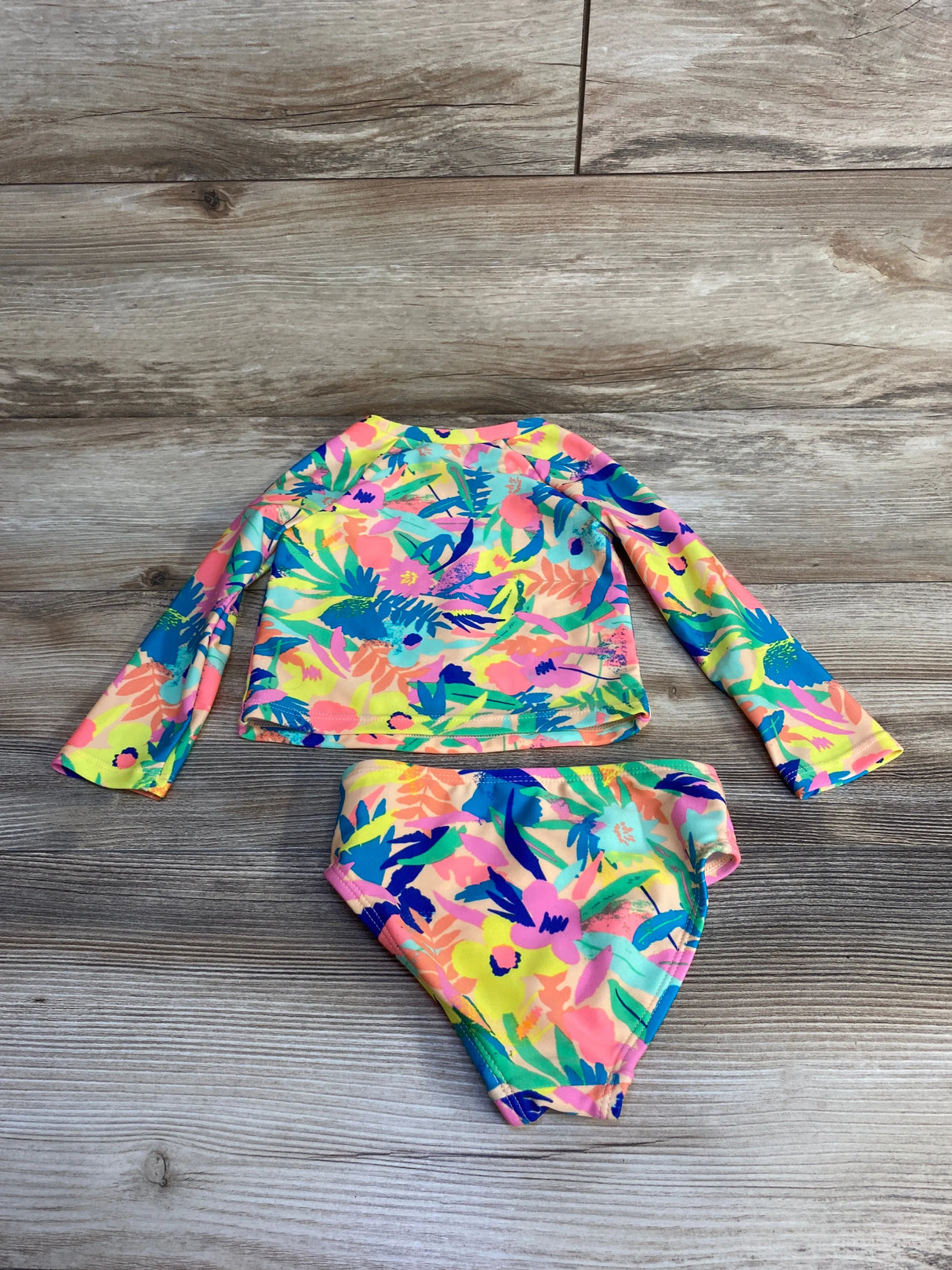 Cat & Jack 2pc Floral Rashguard Swimsuit Set sz 18m