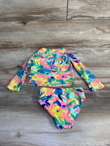 Cat & Jack 2pc Floral Rashguard Swimsuit Set sz 18m