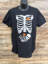 Bella + Canvas Maternity Halloween Skeleton Shirt Black sz Large