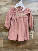 NEW Laura Ashley 2pc Ribbed Long-Sleeve Dress & Headband Set Pink sz 0-3m