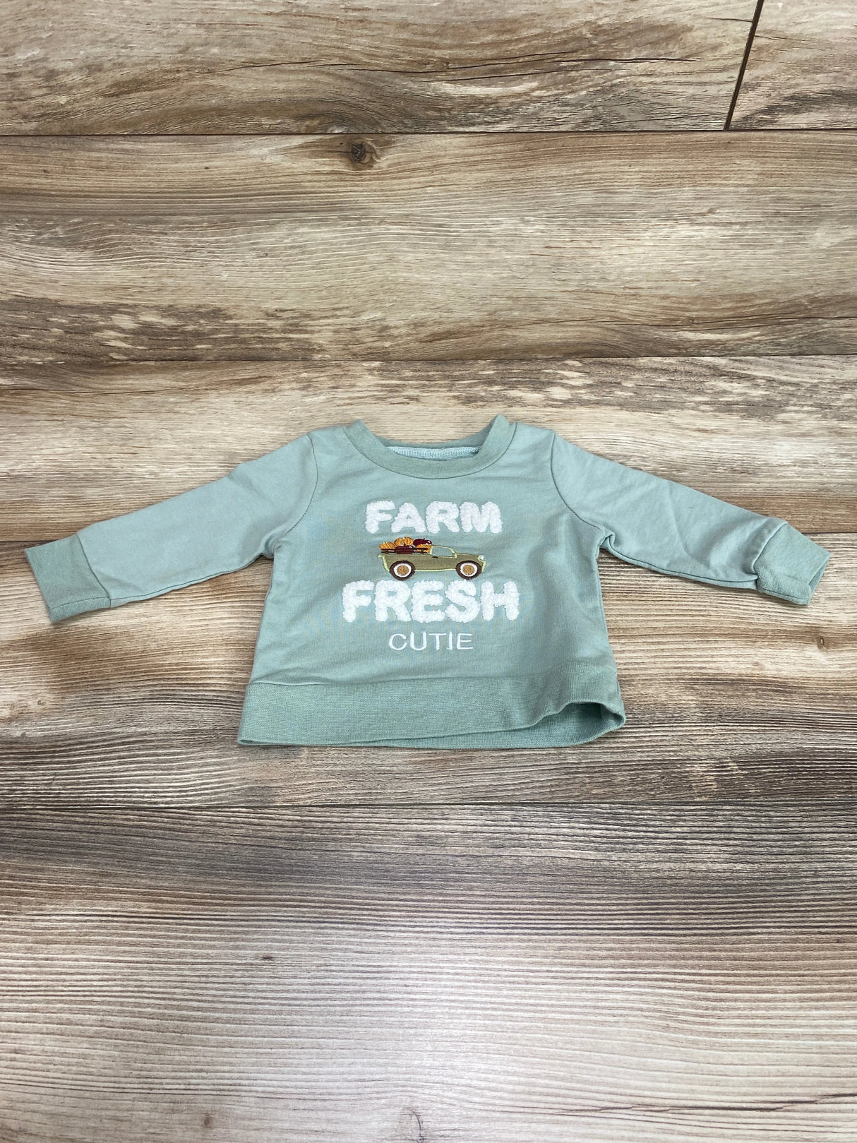 Chick Pea Farm Fresh Cute Sweatshirt Green sz 3-6m