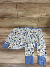 NEW Monkee Roos 2pc Racing to my Birthday Bamboo Pajama Set White sz 5T