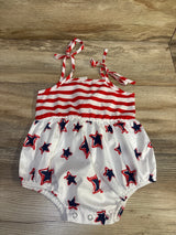 Fourth Of July Bubble Romper White sz 12m