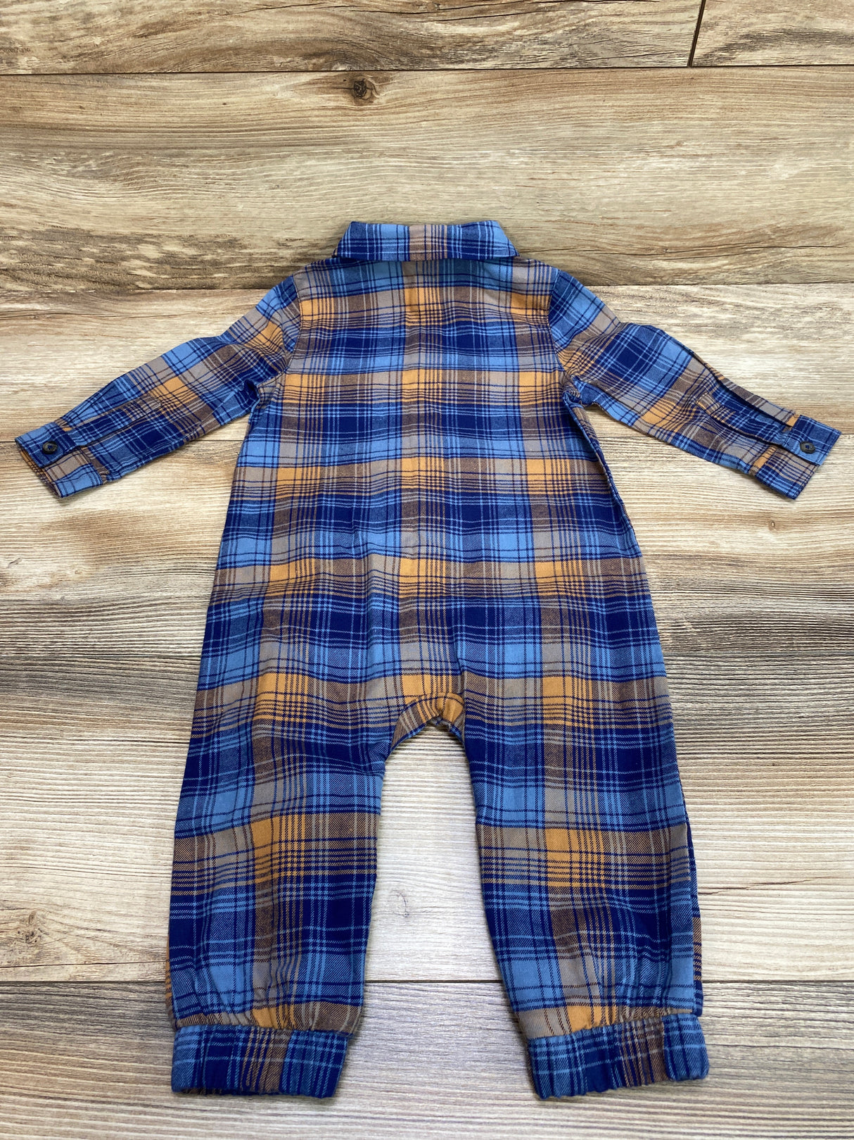 Cat & Jack Plaid Jumpsuit Blue sz 12m