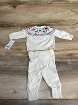 NEW Cat & Jack 2pc Snowman Fair Isle Sweater Set White sz Newborn
