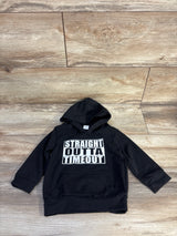 Straight Outta Timeout Pullover Hoodie Black sz 12m