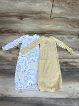 Carter's 2pk Gowns Yellow/White sz Newborn