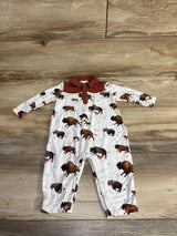 Angel Dear Collared Coverall Bison Print sz 6-12m