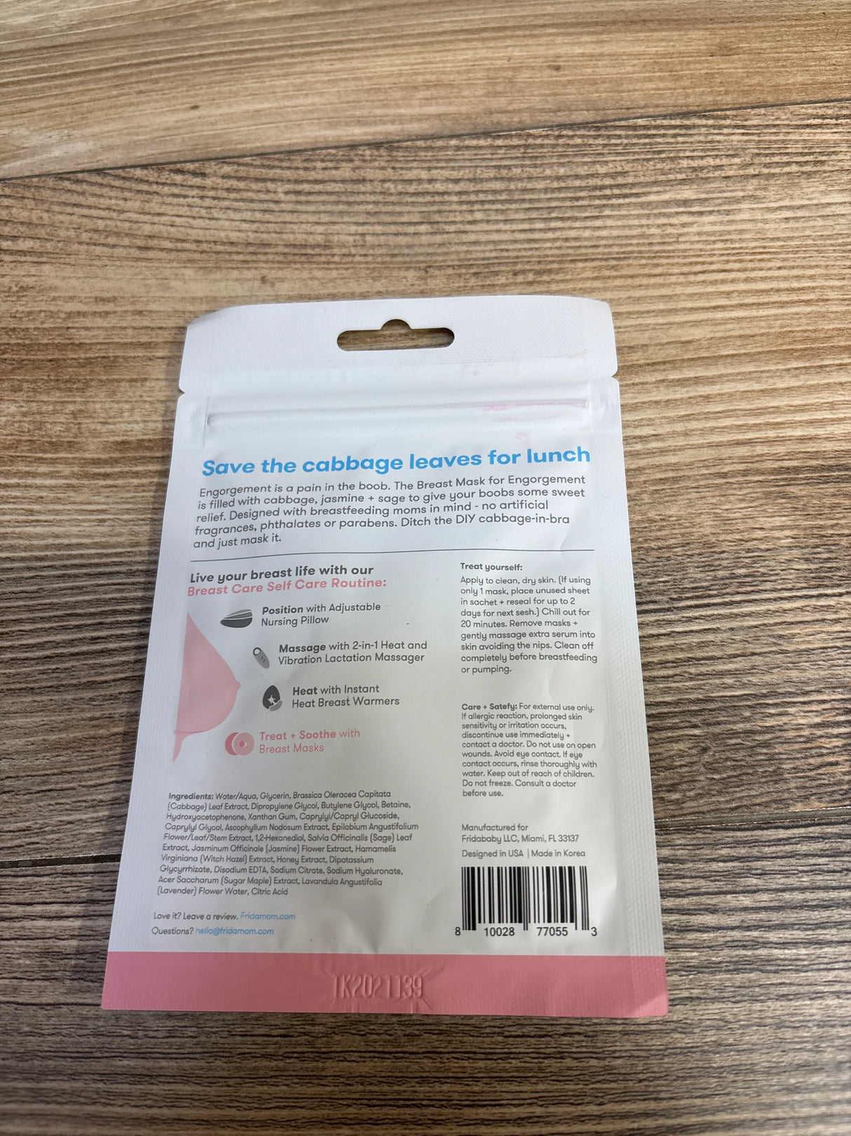 NEW Frida Mom Breast Mask for Engorgement 1 Set of 2 Sheets