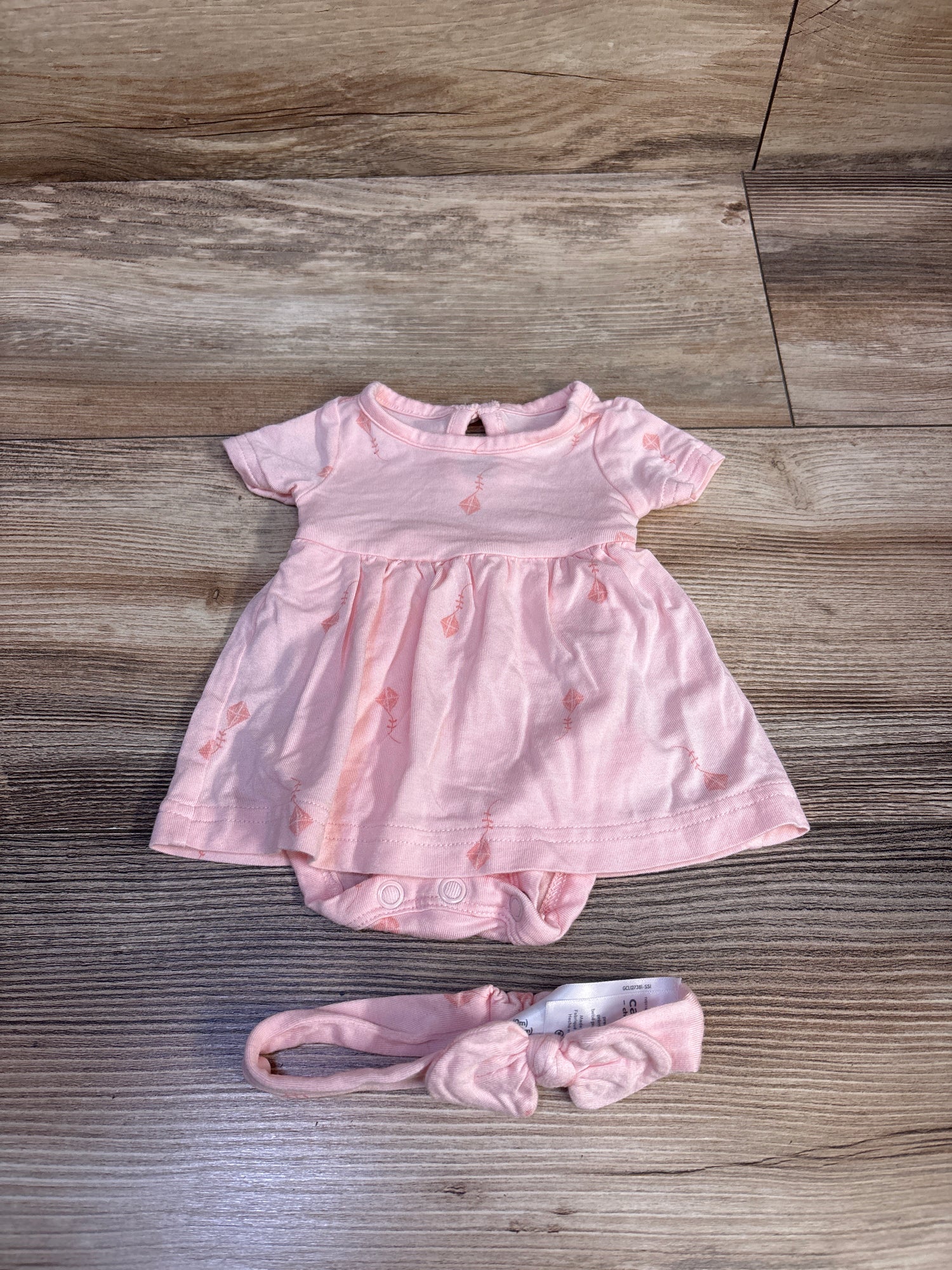 Child Of Mine 2pc Viscose Bodysuit Dress & Headband Set Pink sz Preemie