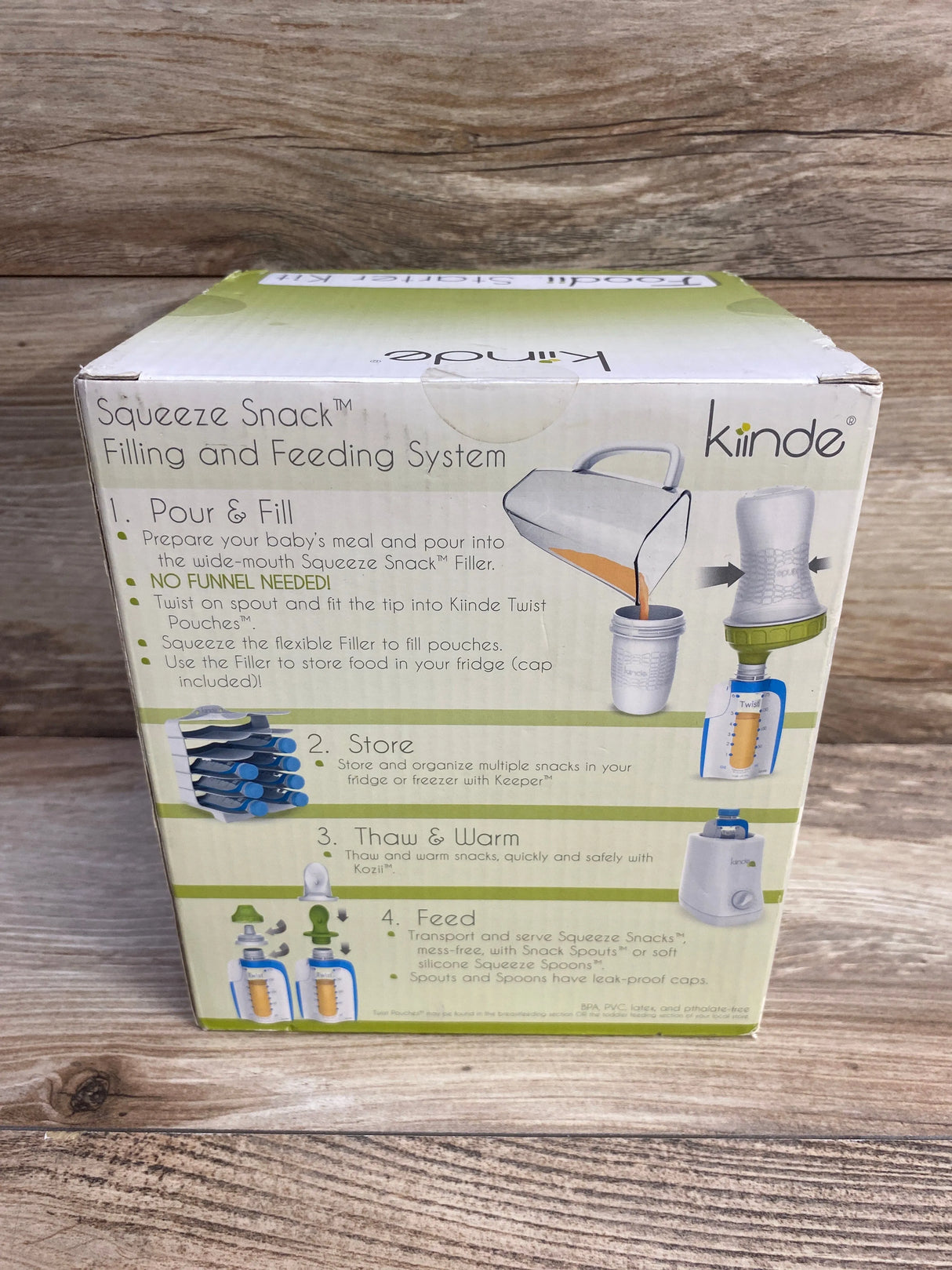 NEW Kiinde Foodii Starter Kit Squeeze Snack Feeding System
