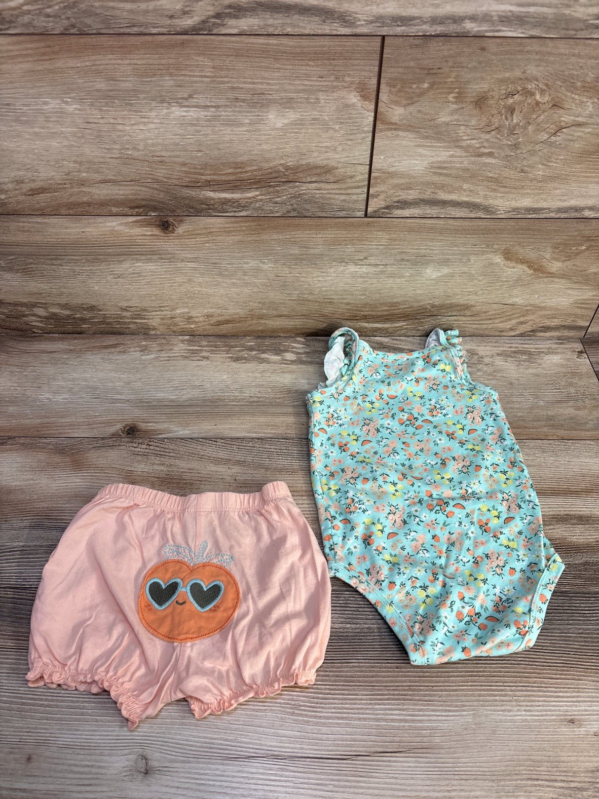 Carter's 2pc Floral Bodysuit & Pants Set Blue sz 24m
