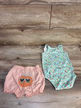 Carter's 2pc Floral Bodysuit & Pants Set Blue sz 24m